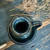 Enameled stoneware candle holder