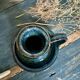 Enameled stoneware candle holder