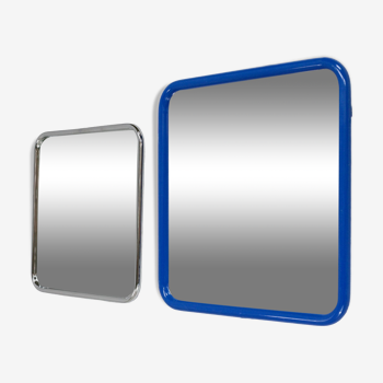 Pair of tubular steel mirrors, france, circa 1970