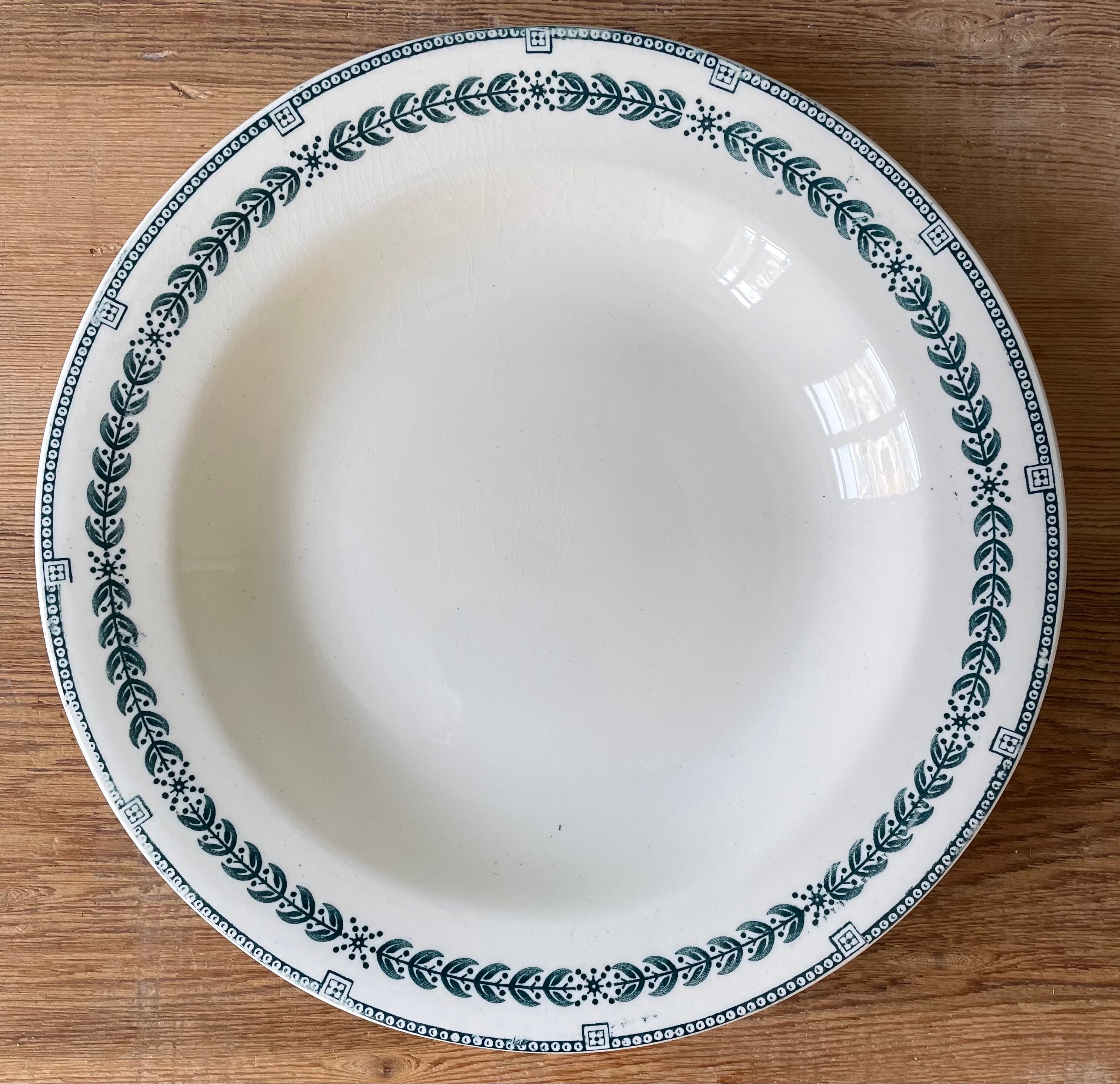 Set of 11 hollow plates Terre de Fer, Service Condé, Salins