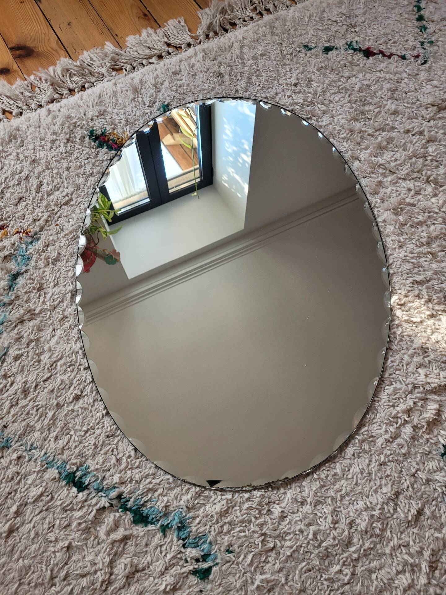 Miroir ovale biseauté à poser