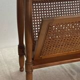 Magazine rack, wood and cane