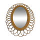 Miroir oval en rotin vintage 60s 70s rosace