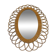 Miroir oval en rotin vintage 60s 70s rosace