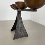 44cm Modernist Auböck Style Brutalist copper metal Candleholder, Austria 19