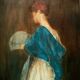 Huile sur toile portrait de femme