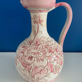 Italian pink and white pitcher vase