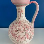 Vase pichet rose et blanc italy