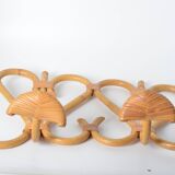 Portemanteau double en rotin