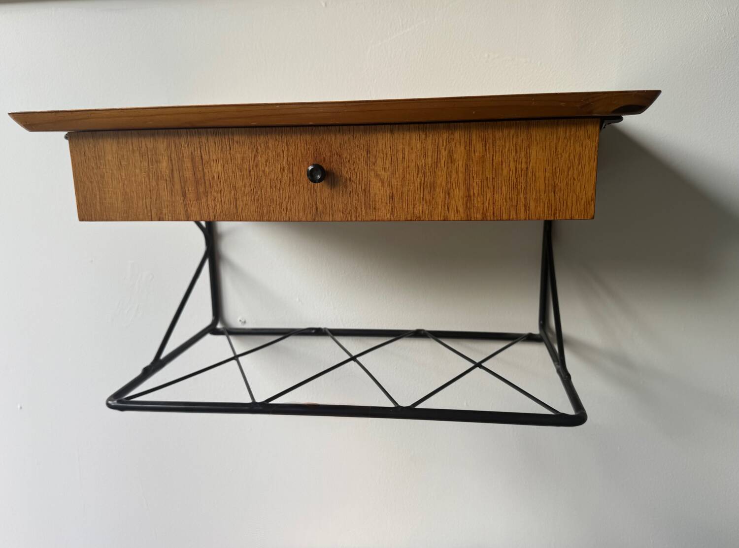 Vintage floating wall shelf in Norwegian teak, 1960s