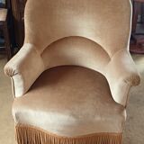 Ochre velvet armchair