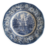 Antique Staffordshire Ironstone flat plate. “Liberty Blue” model. English manufacturing