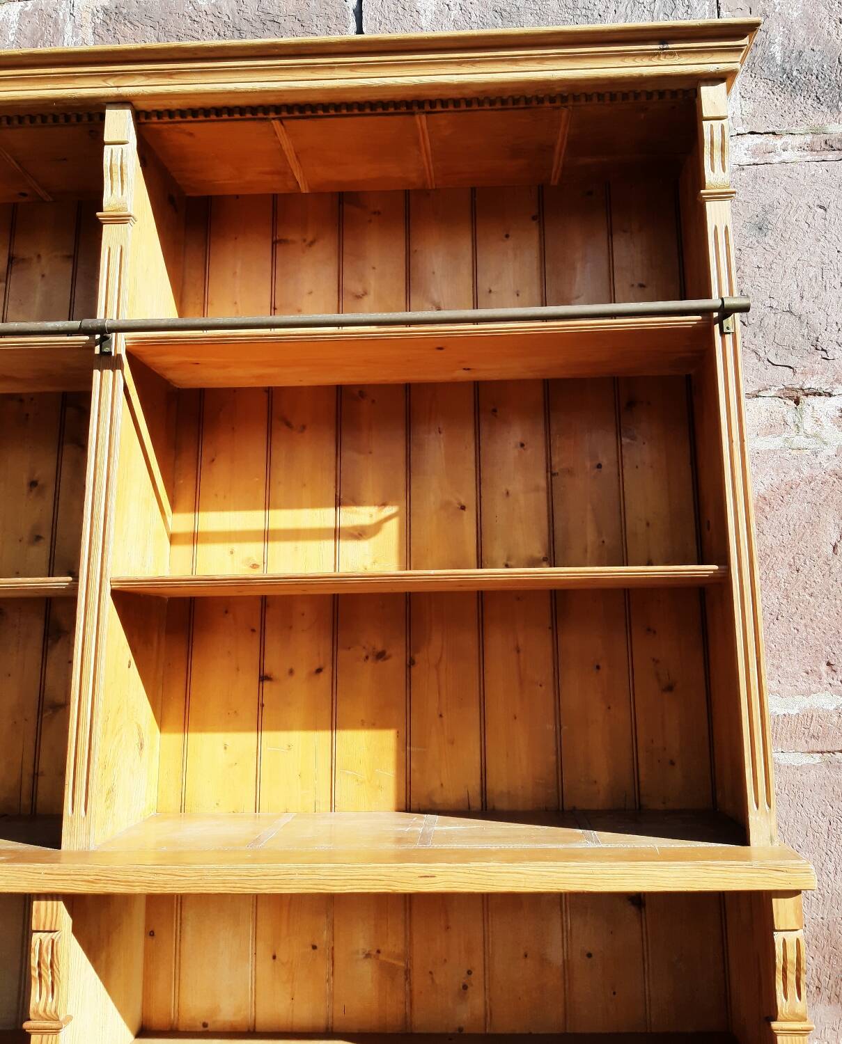 Pine bookcase (251 x 49 x height 288 cm)