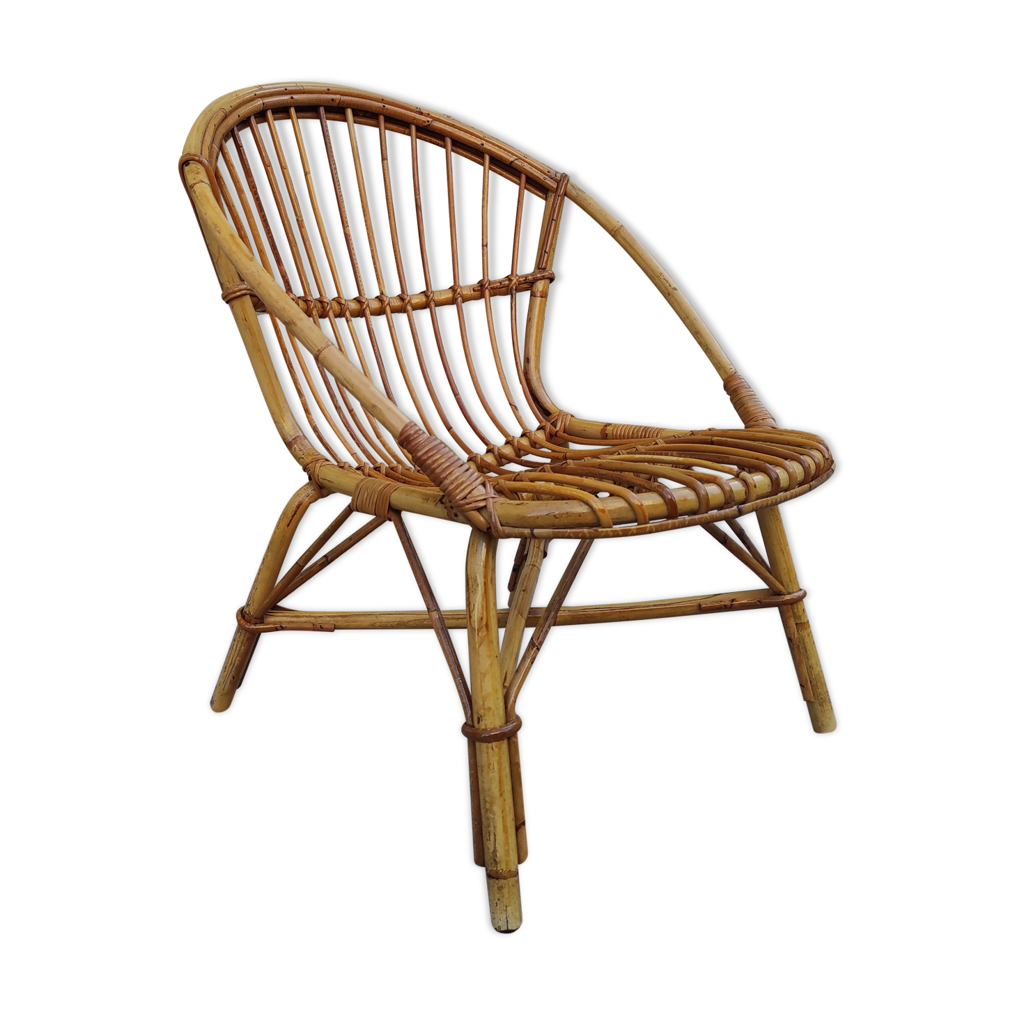 Large rattan armchair