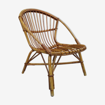 Large rattan armchair