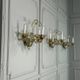 Venetian wall light in gilded Murano glass, circa 1940, set of five available.