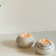 2 marble ball tealight holders from the 70s