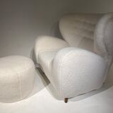 Lounge chair by Märta Blomstedt and matching footstool