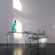 Glass writing desk by Fiam