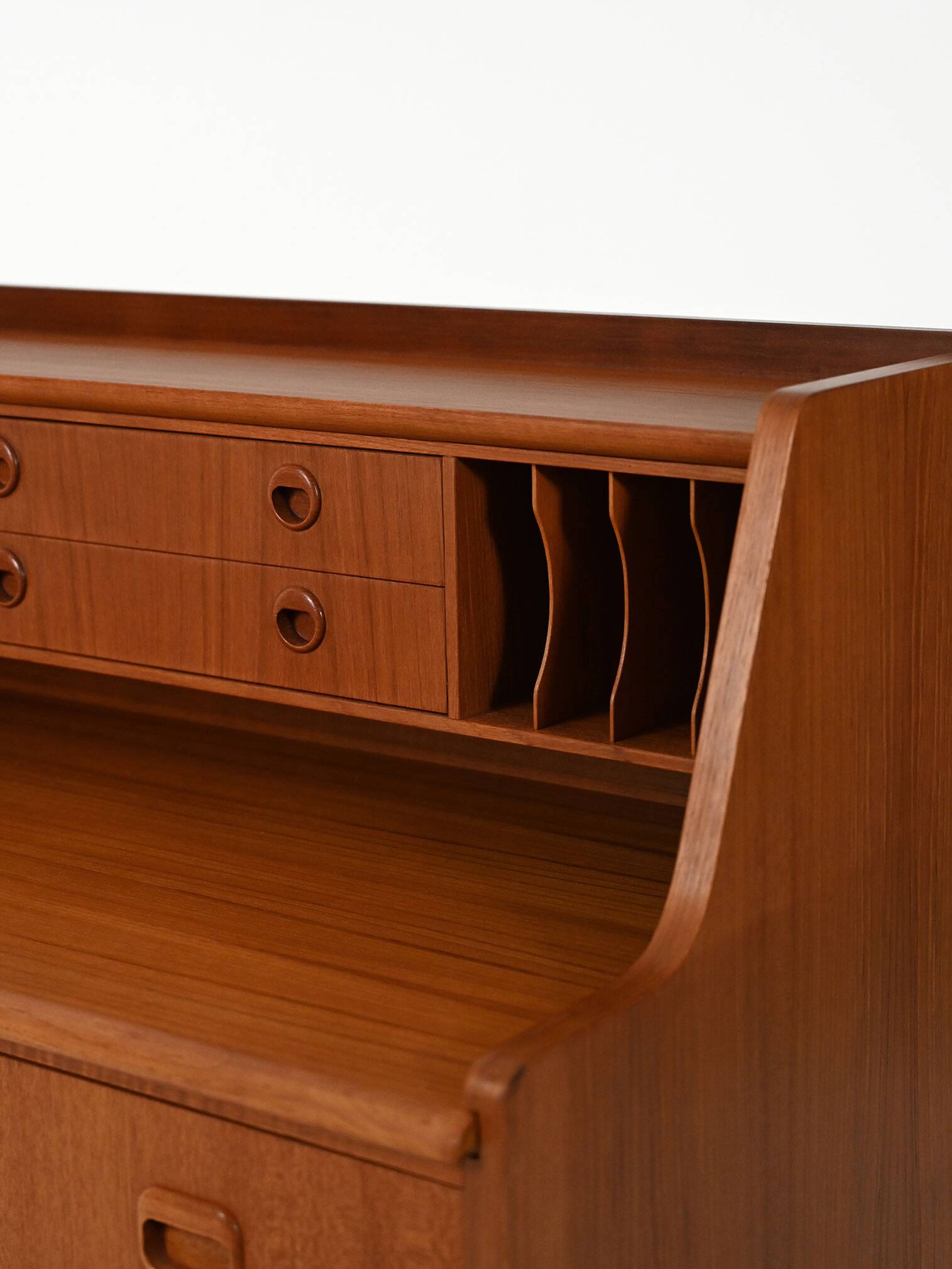 Secrétaire scandinave avec étagère escamotable, années 1960