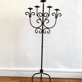 Wrought iron standing chandelier with five arms of light
