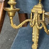 Pair of wall lights. Solid gilded bronze.