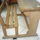 Solid wood school desk from the 1950s