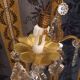 Pair of glass and brass wall lights with tassels, 1950s period