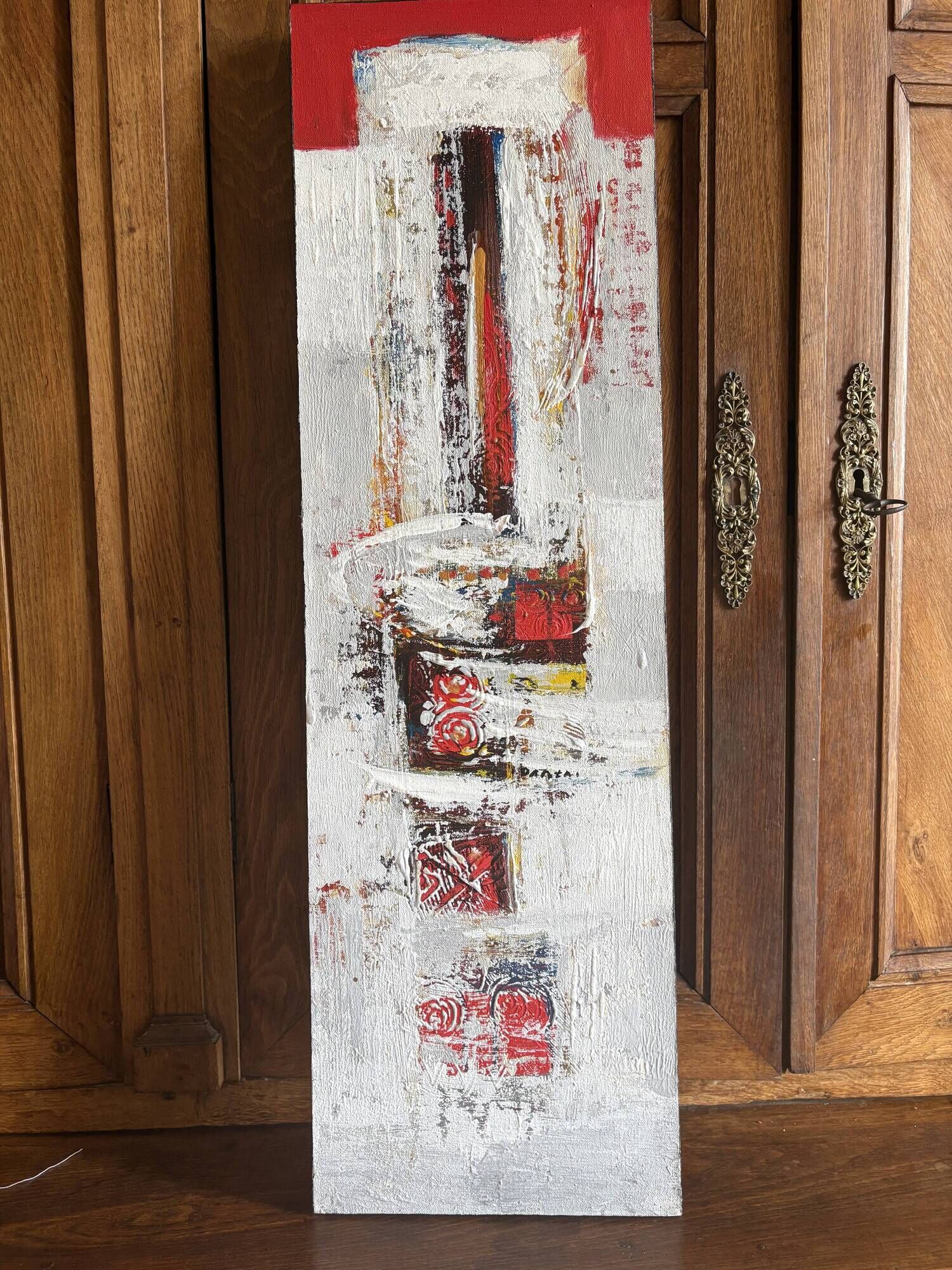 Contemporary abstract painting – danta “the narrow column iii” – 100x30 cm