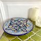 Polychrome decorative ceramic plate