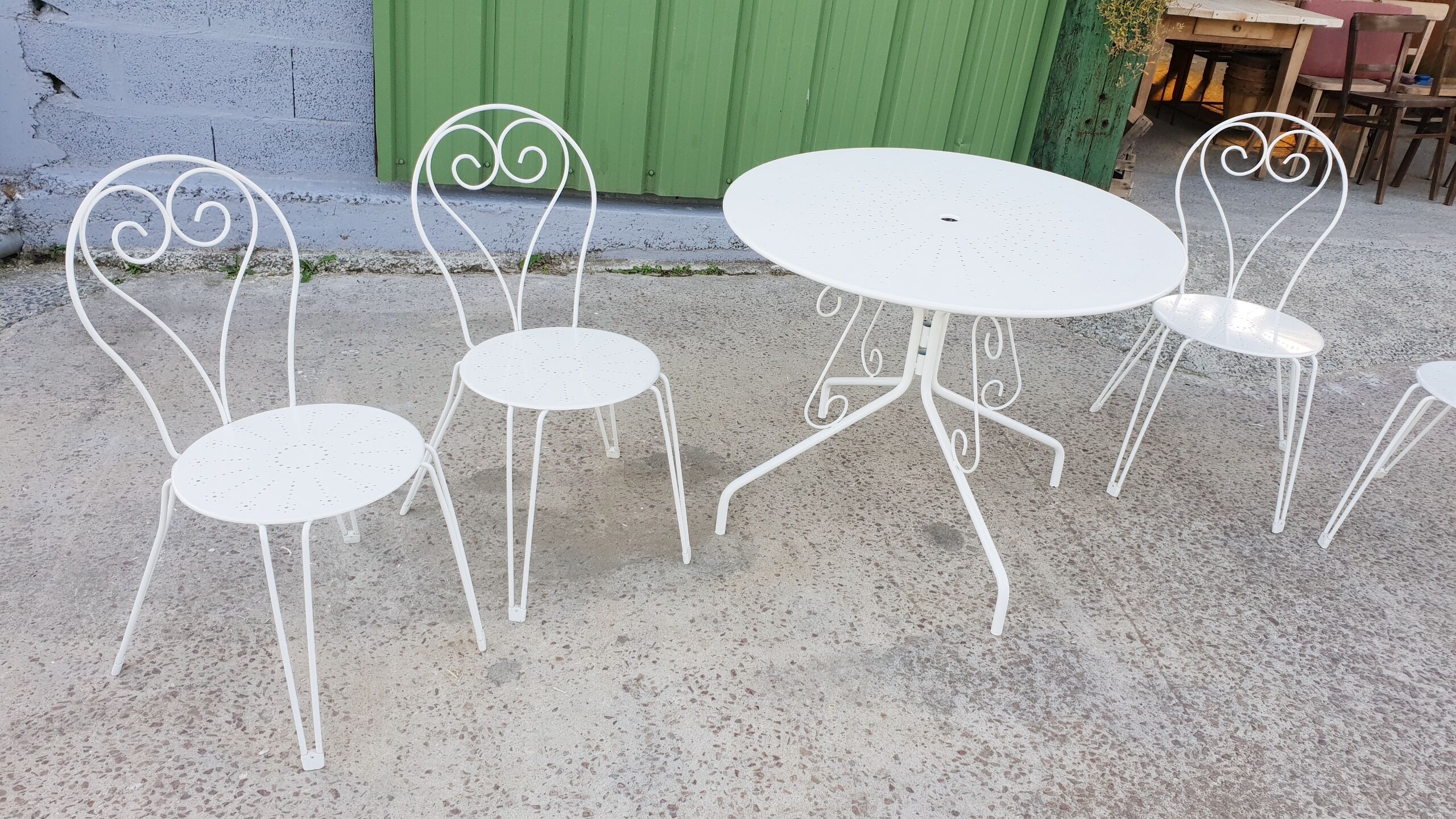 Wrought iron garden furniture