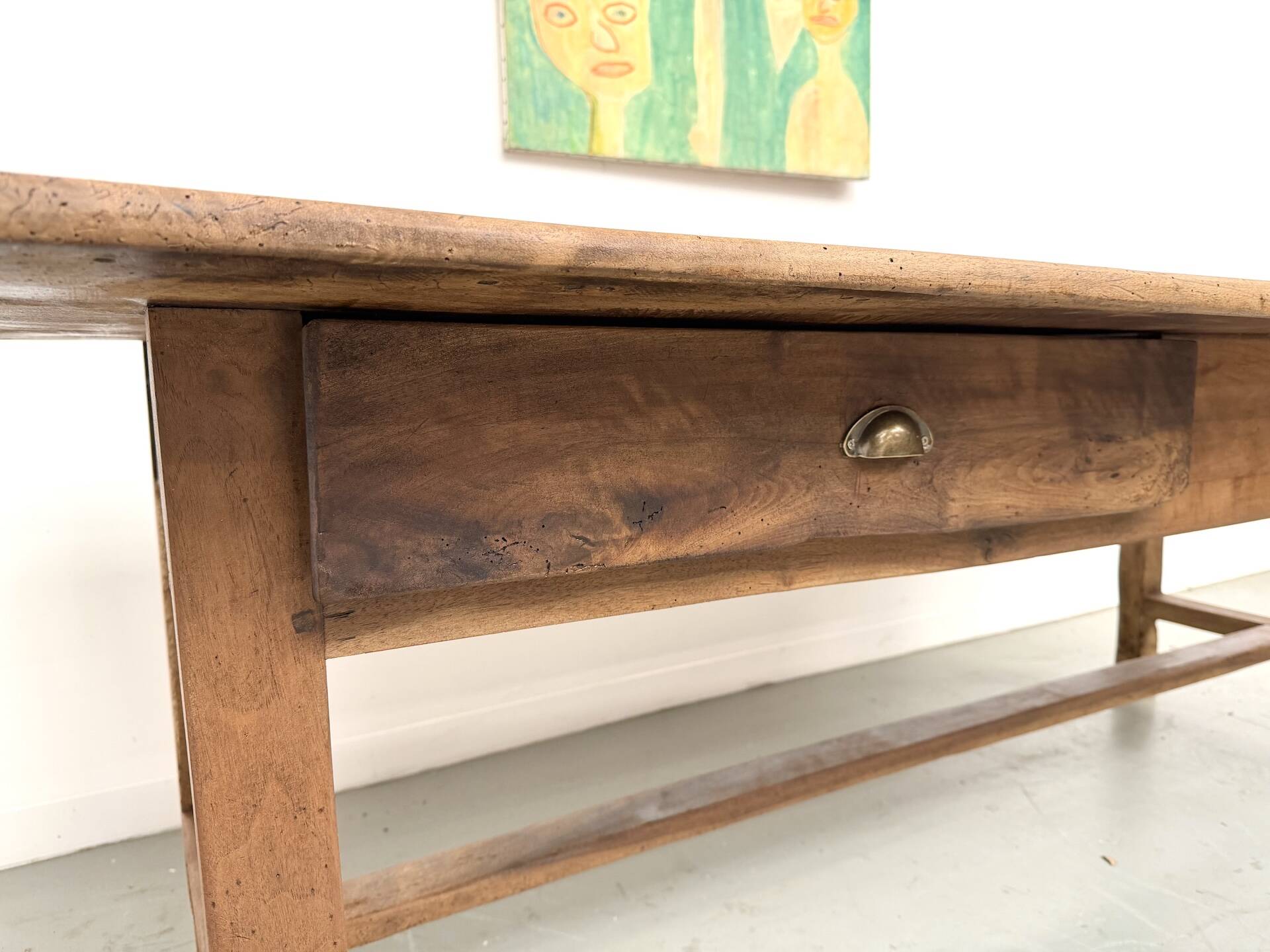 French farmhouse table in solid walnut, circa 1920