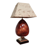 Lampe en céramique, abat-jour en parchemin, 1970