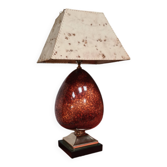 large luxury lamp 1970 ceramic and parchment lampshade 75x40