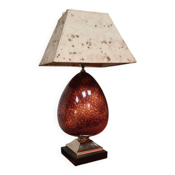 large luxury lamp 1970 ceramic and parchment lampshade 75x40