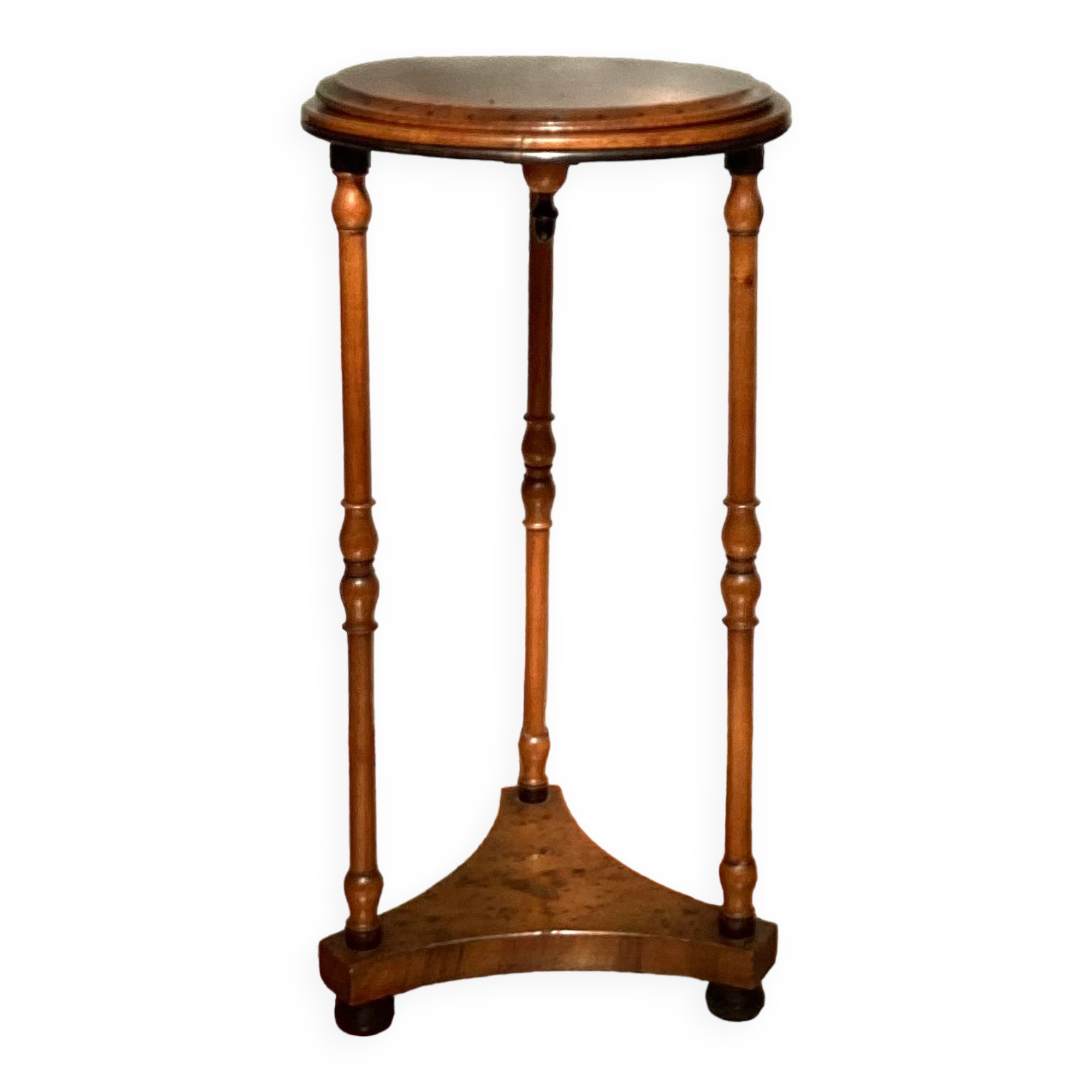 Wooden side table with three legs vintage