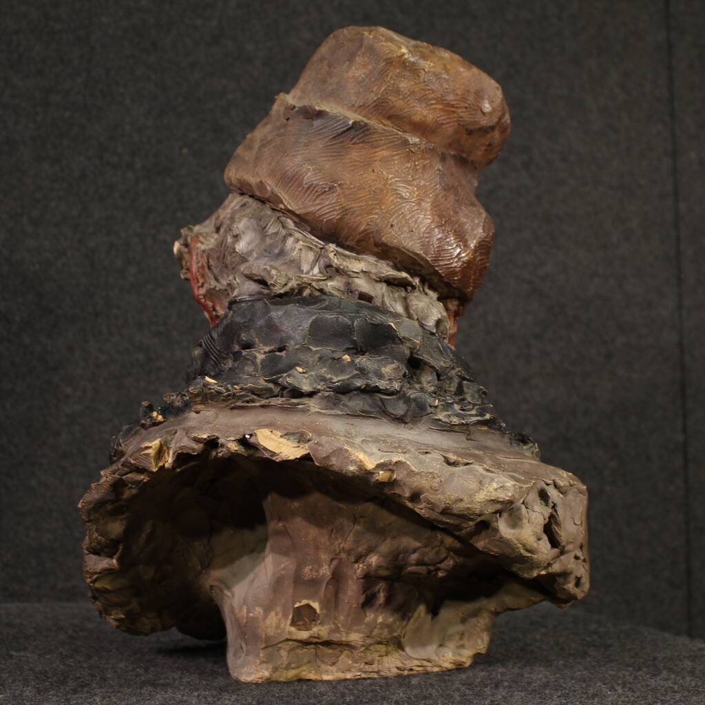 Italian terracotta sculpture of a fisherman from the 20th century