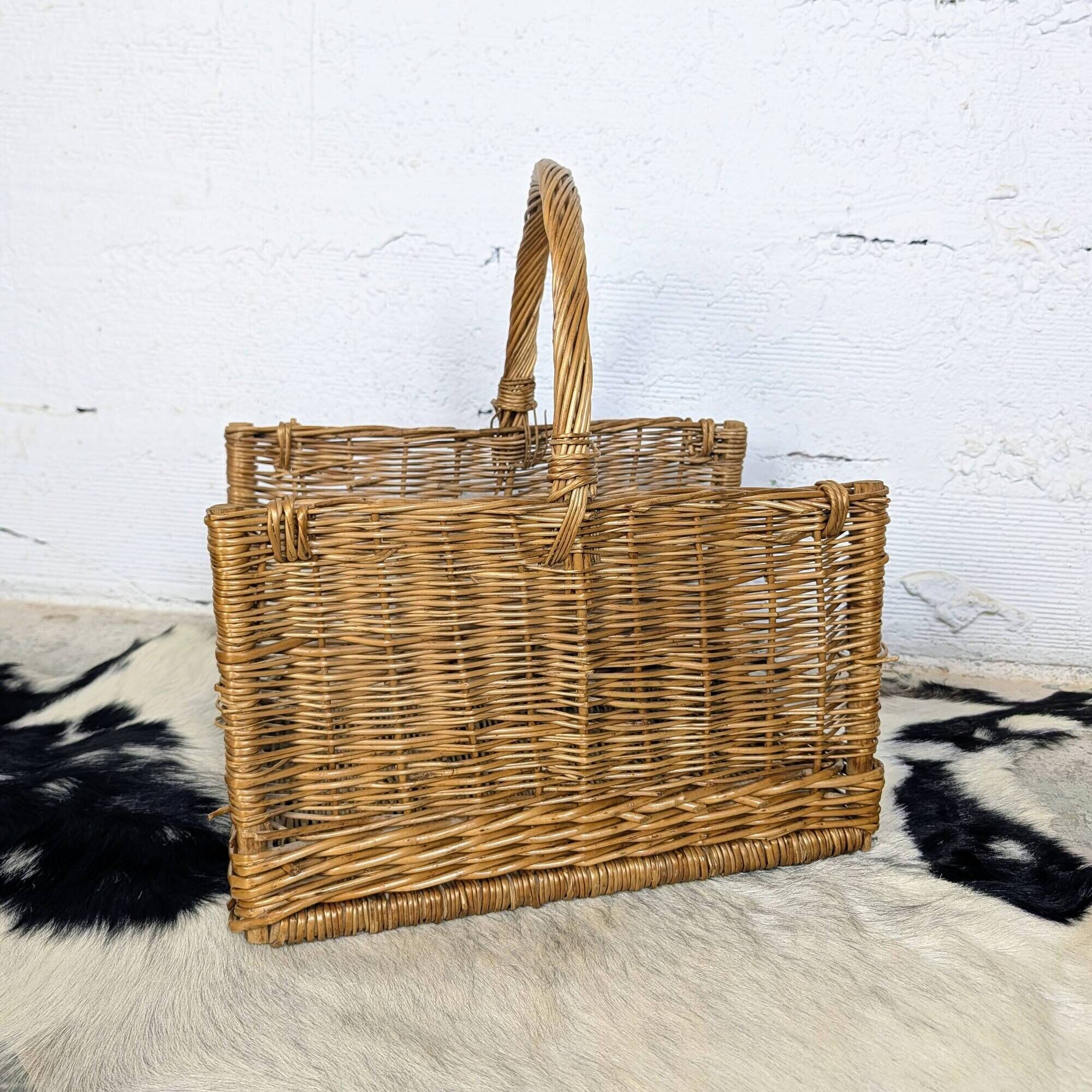 Panier porte-bûches en osier