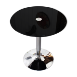 Dining table in chromed foot glass