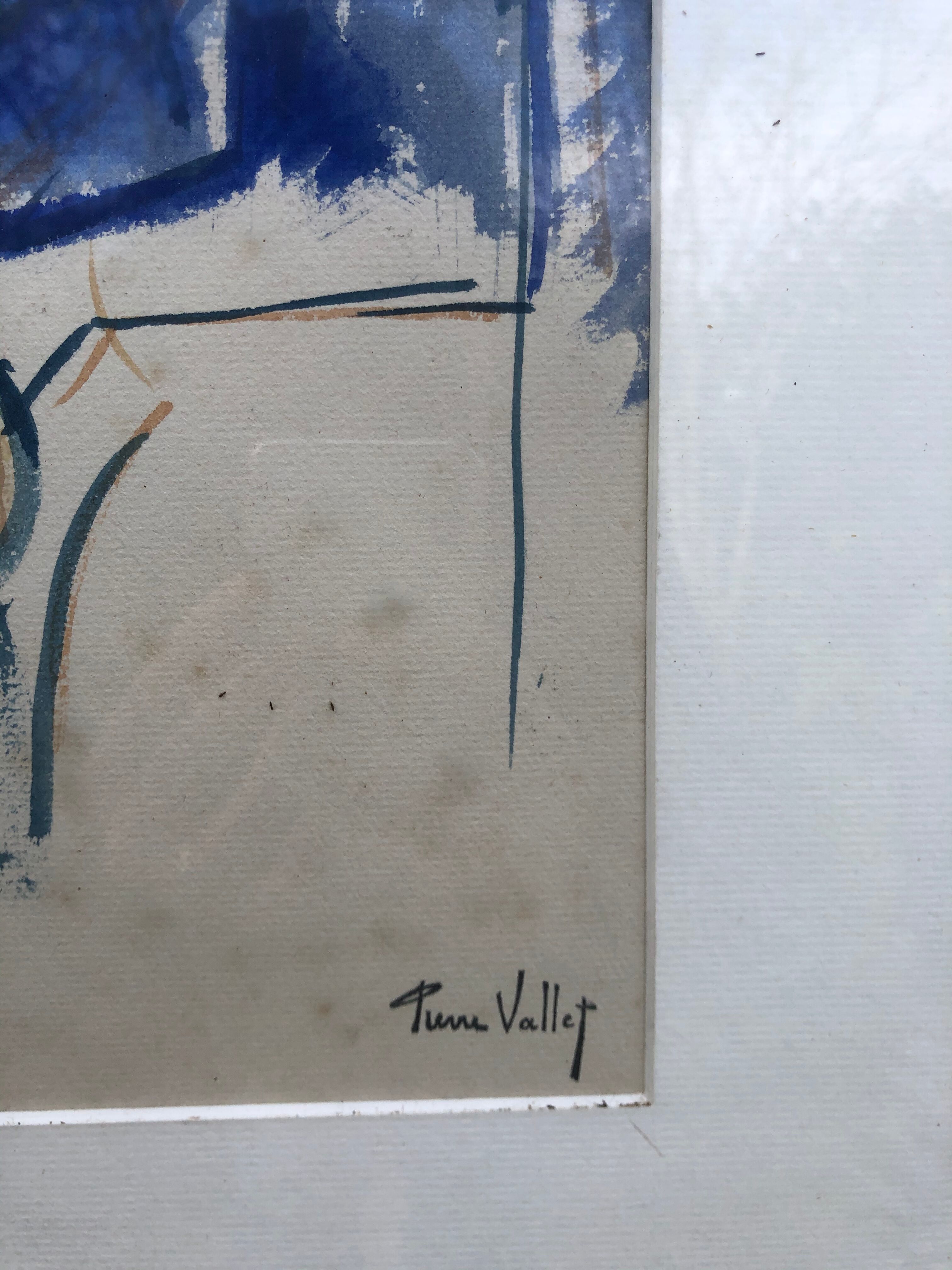 Nude watercolor by Pierre Vallet