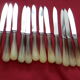Set of 12 vintage meat knives stainless steel blade