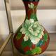CLOISONNE VASE WITH LOTUS FLOWERS DECOR IN BURGUNDY TONES