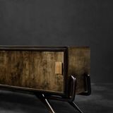 Mid-Century Scandinavian Modern Birch Sideboard with a Futuristic Base, 1960s