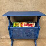 Blue magazine rack / pedestal table