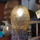 Vintage amber glass pendant light
