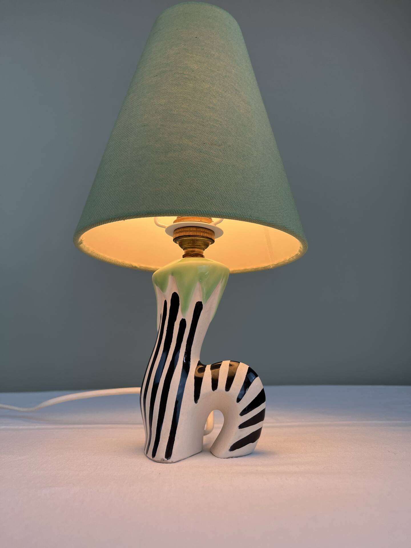 Vintage zebra lamp