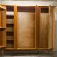 Scandinavian wardrobe 1960 honey color 4 doors L 205 cm