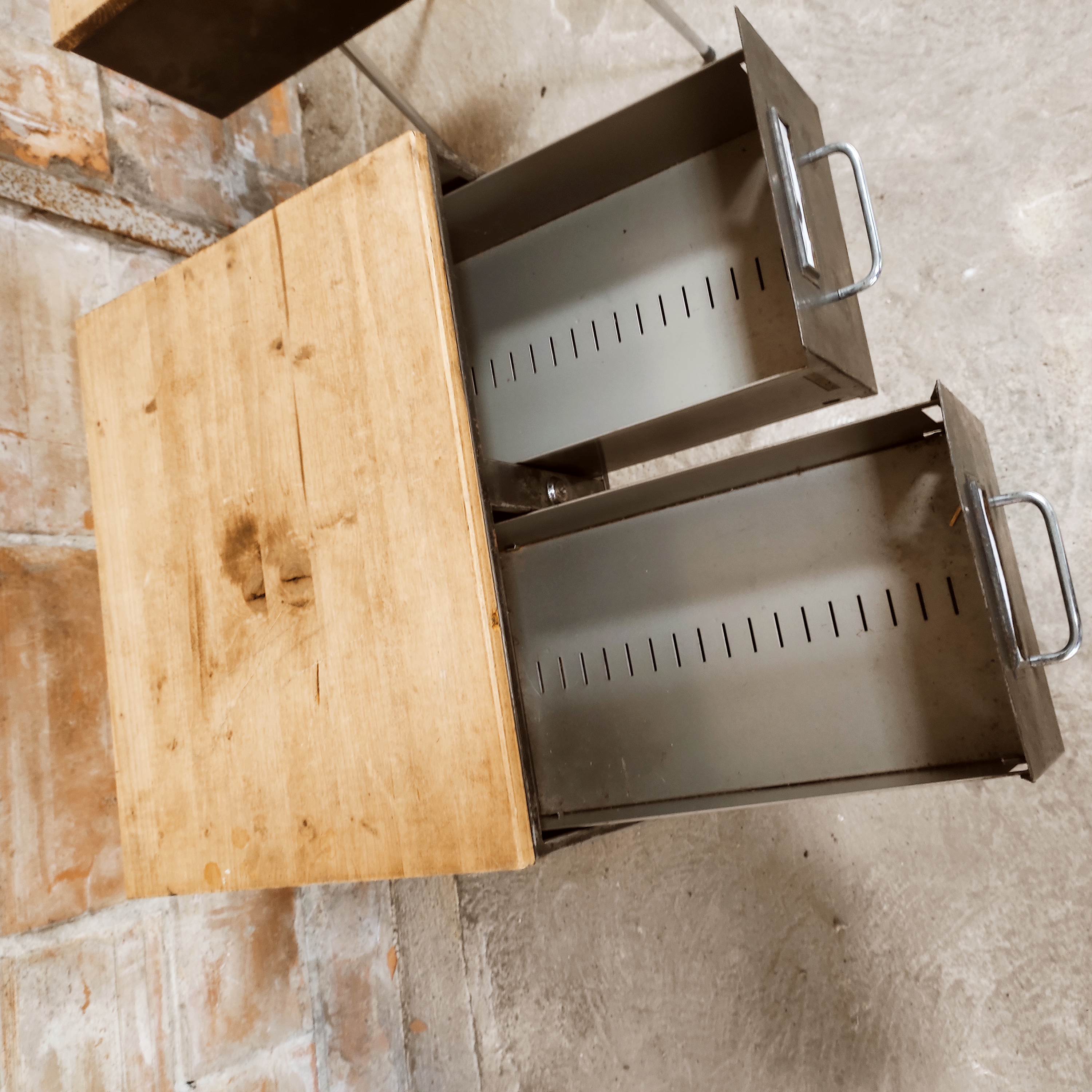 Pair of industrial style bedside table