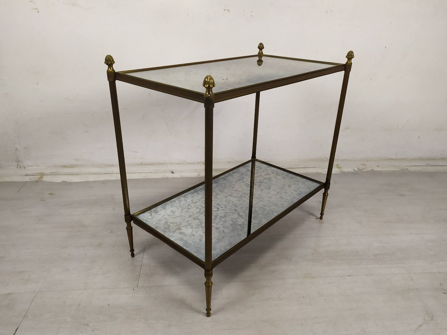 Louis XVI gilded brass console