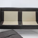 1970s danish 2-seater sofa in dark brown leather